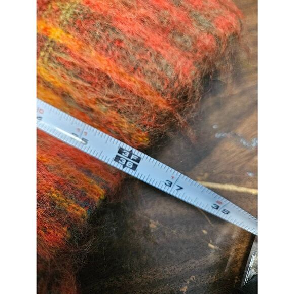 Ben Nevis Vintage Scotish Cape Mohair Wool Womens Size Large Orange Plaid - Picture 7 of 8